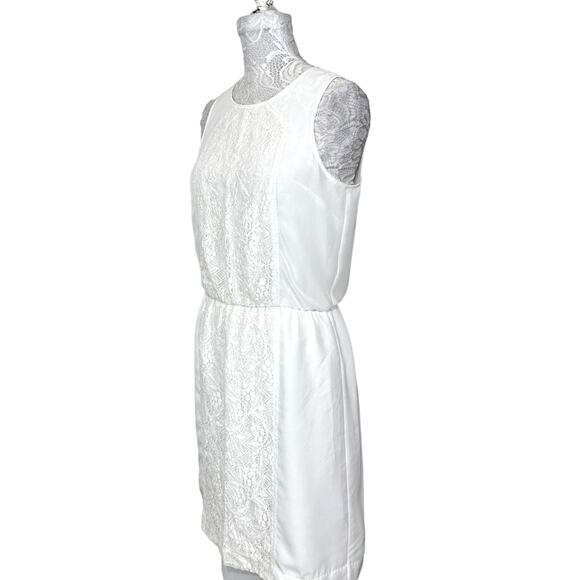 Chic par by Jacob Lace Panel Front Sheath Dress White Women 4 NWT Bridal Shower - Picture 4 of 10